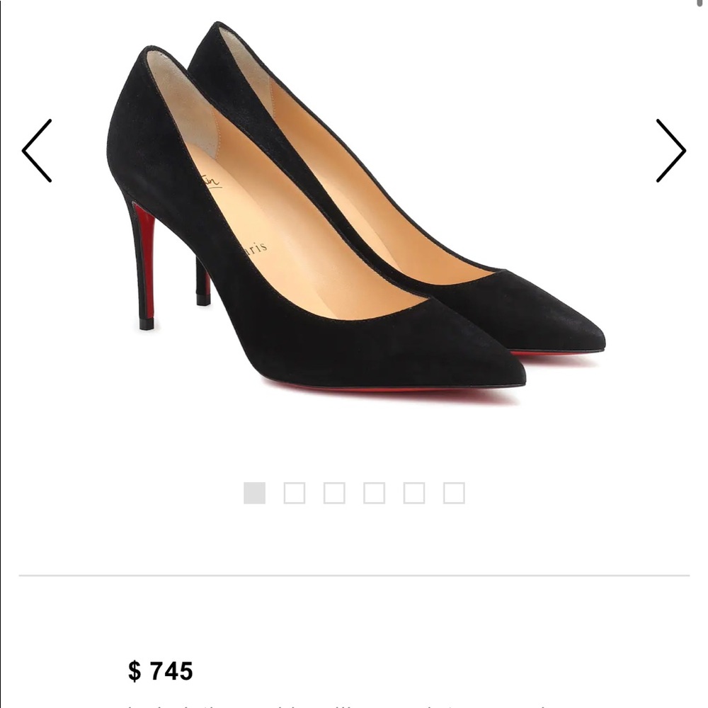 CHRISTIAN LOUBOUTIN BLACK SUEDE HEELS - Picture 2 of 13